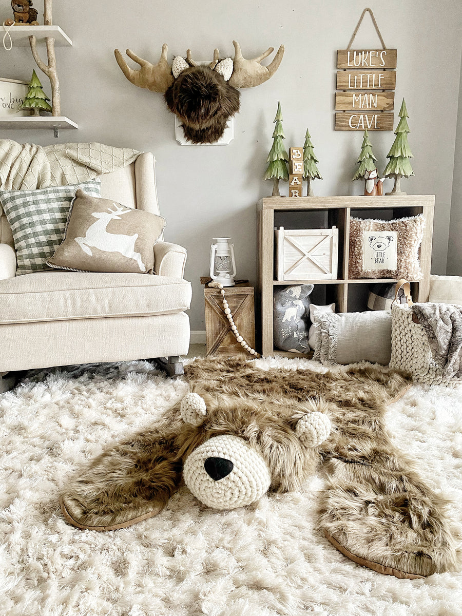 Brown Bear Rug For Nursery Handmade Nursery Bear Rug – ClaraLoo