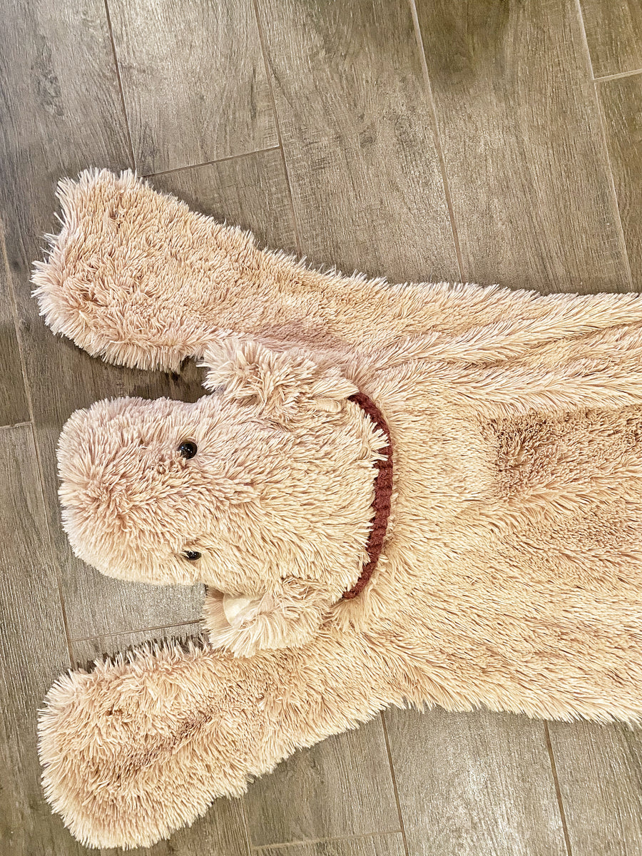 Wool Brown Teddy Bear Designer Rug