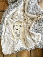 Little Bear Blanket - Creamy Fawn with Plush Fur Grey