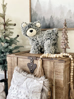 Plush Standing Bear - Grey Frosted Minky