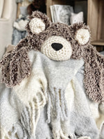 Small Brown Frosted Minky Bear Rug