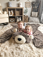 Large Brown Frosted Minky Bear Rug