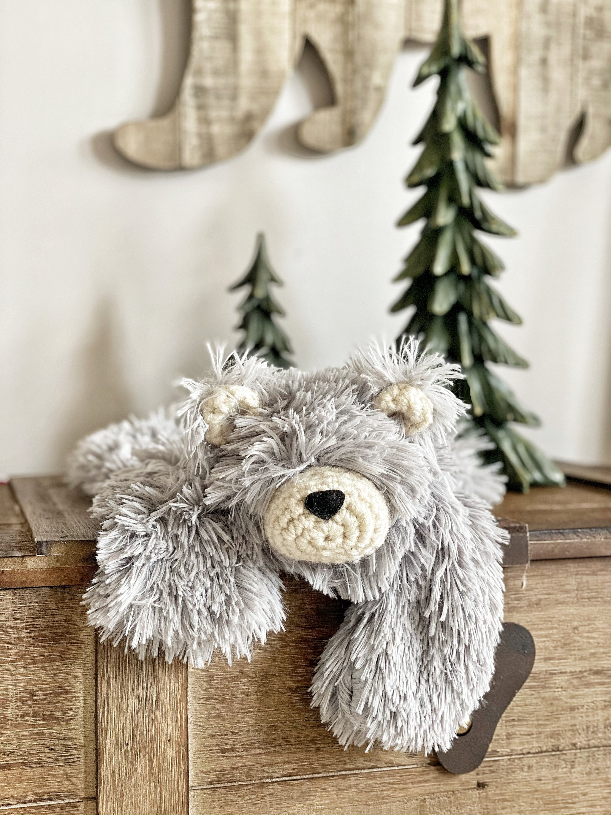 Gray Bear Lovey Baby Blanket with Minky Fabric | Soft Comforter