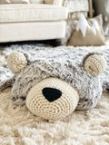 Large Grey Frosted Minky Bear Rug