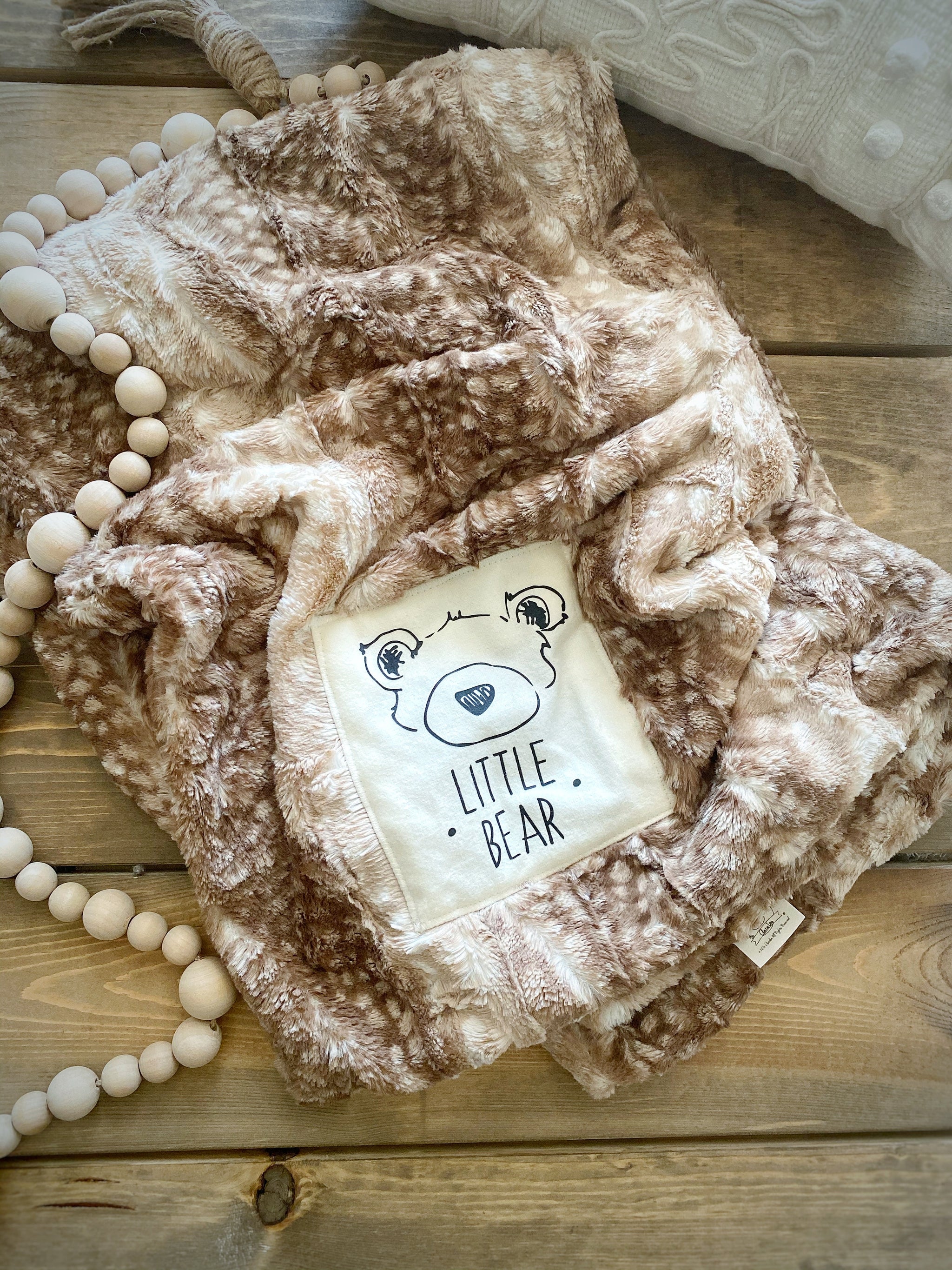 Online Brown Fawn Minky Little Bear Nursery Blanket - ClaraLoo