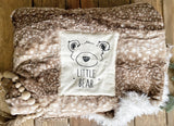 Little Bear Blanket - Brown Fawn with Plush Fur White